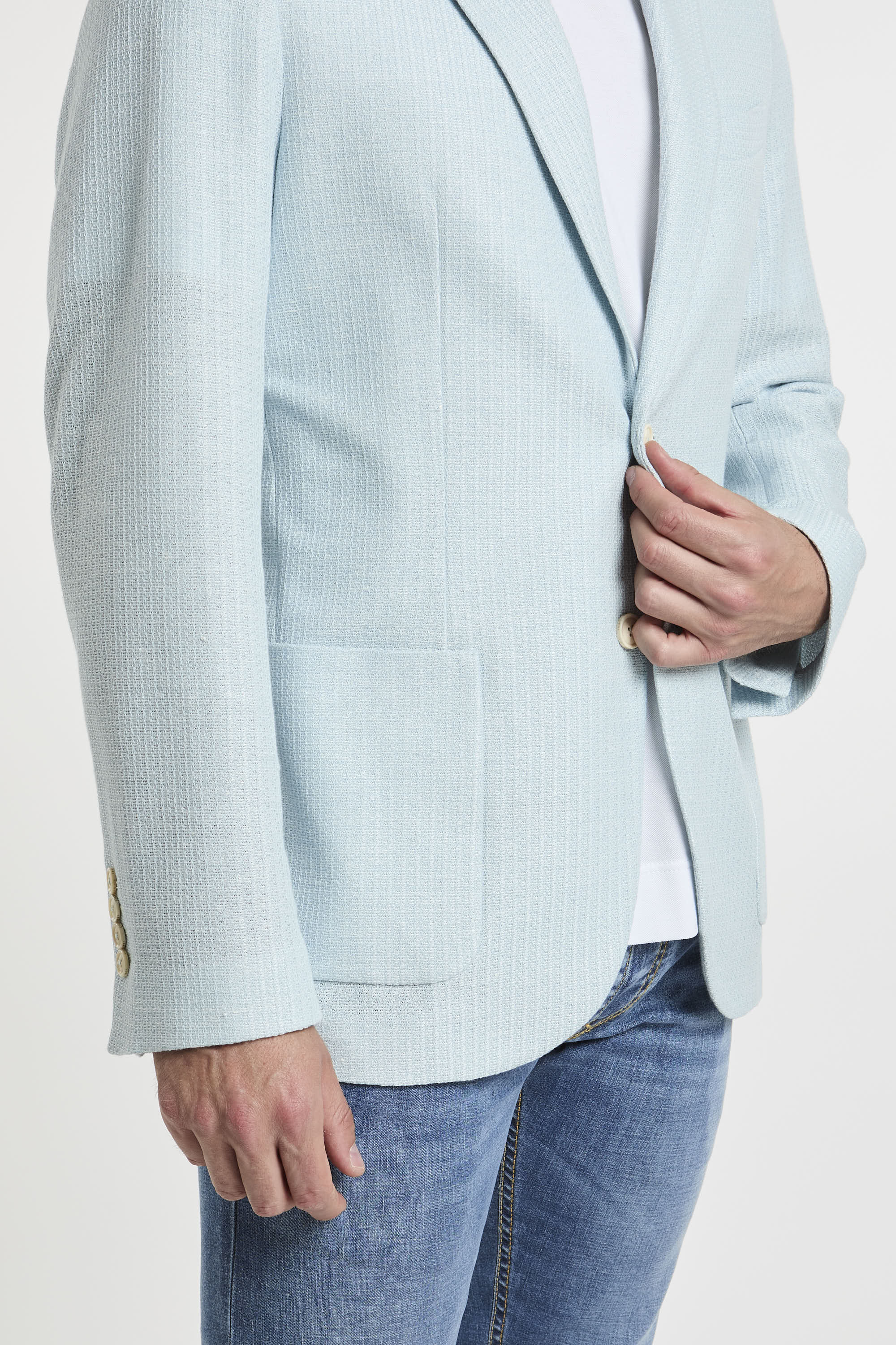 Circolo 1901 Cotton and Linen Blend Jacket Blue-6
