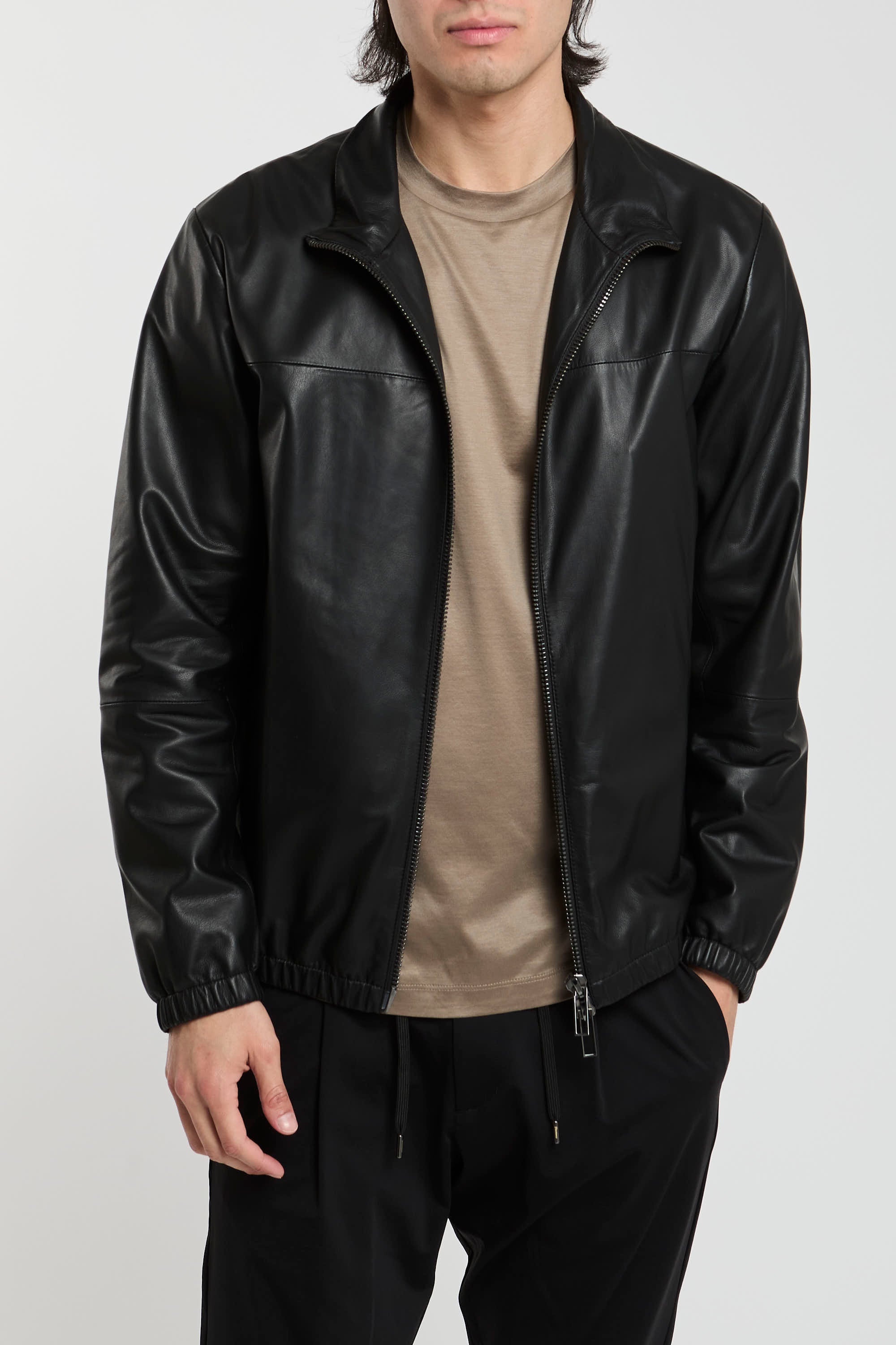 Emporio Armani Black Leather Jacket-6