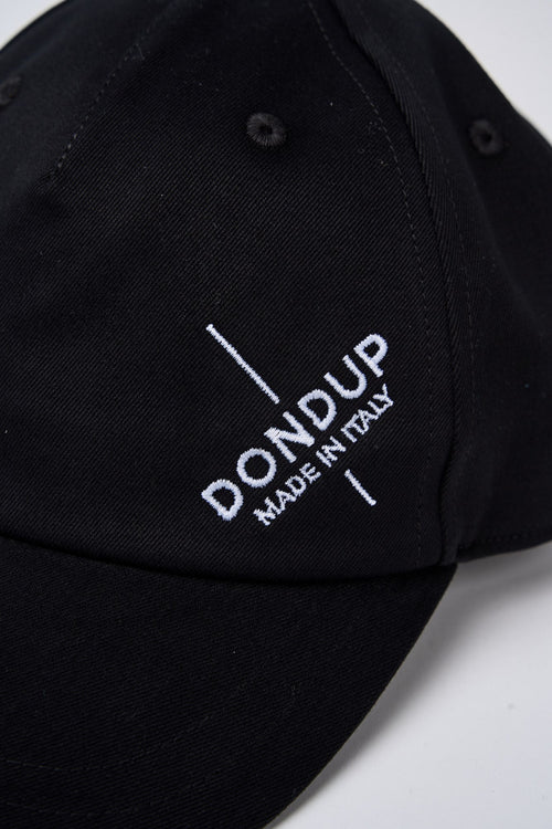 Dondup Mütze mit gesticktem Logo Schwarz Baumwolle-2