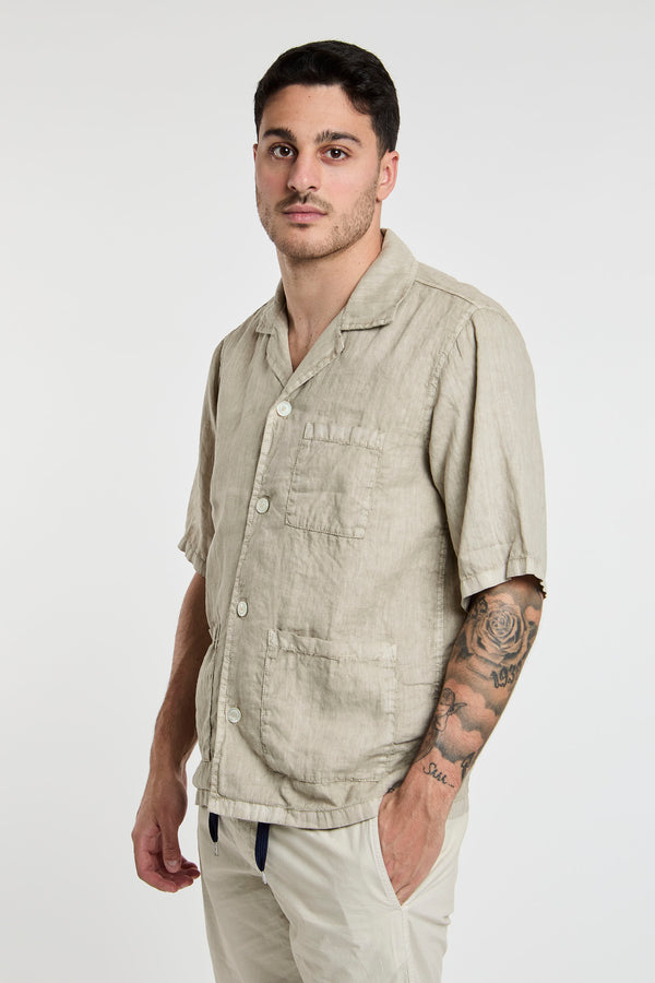 Aspesi Bowling Shirt in Linen Sand - 1