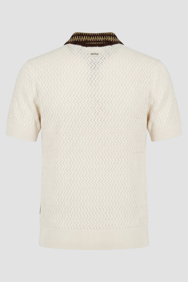 Openwork knit polo shirt - 3