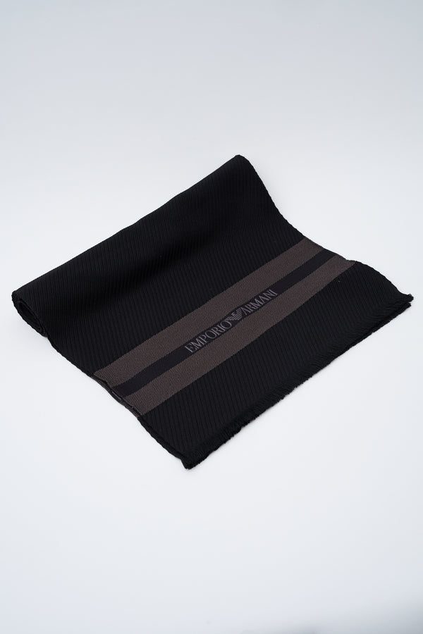 Schal aus Wolle und Seide mit gesticktem Logo - 1