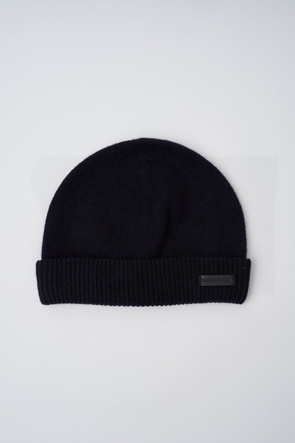 Kaschmir-Beanie mit Rippenbündchen - 1