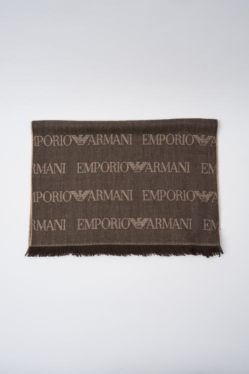 Sciarpa jacquard con logo e frange-2