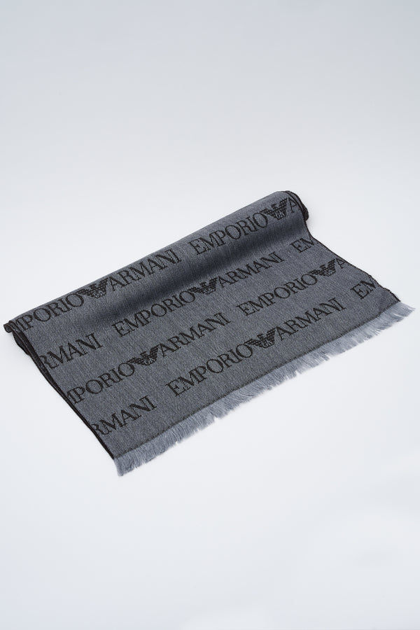 Jacquard-Schal mit Logo und Fransen - 1