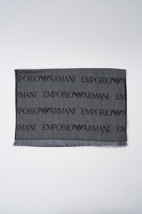 Sciarpa jacquard con logo e frange-2