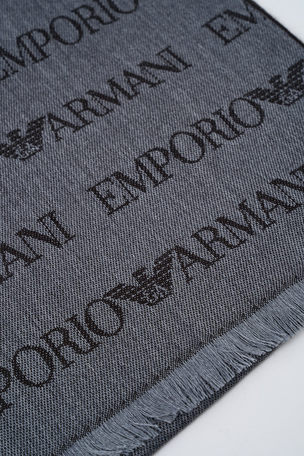 Jacquard-Schal mit Logo und Fransen - 3