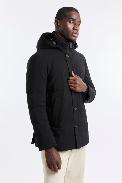 Giaccone in Aero Twill con Cappuccio e Pettorina Removibile-2