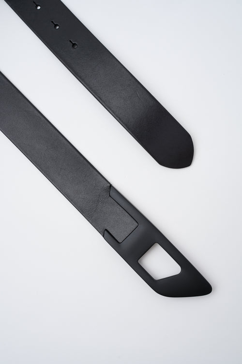 Cintura 4 cm in pelle con fibbia D in metallo-2