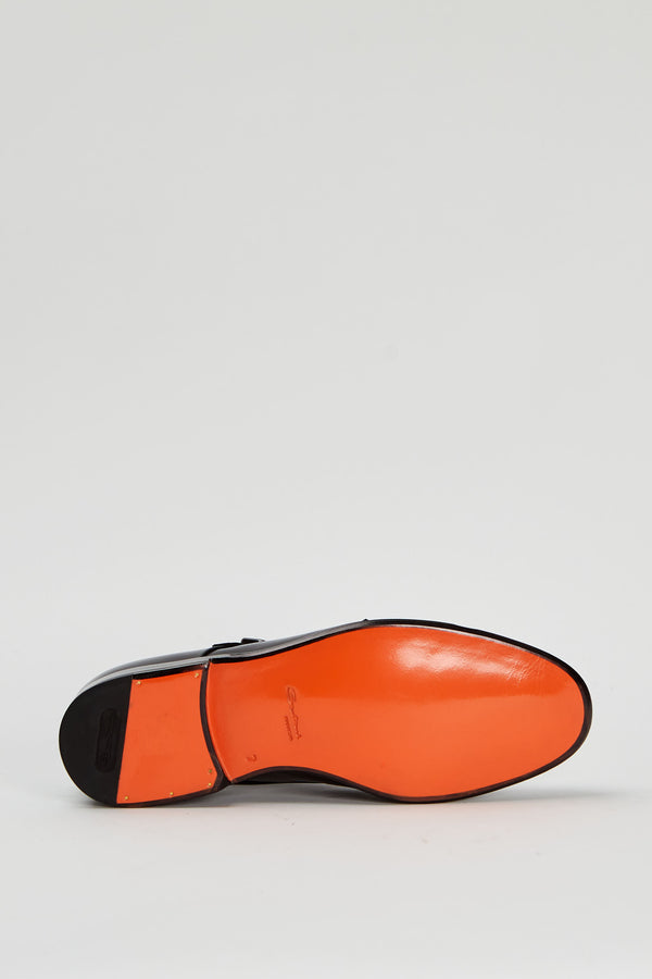 Doppia fibbia in pelle anticata - 6