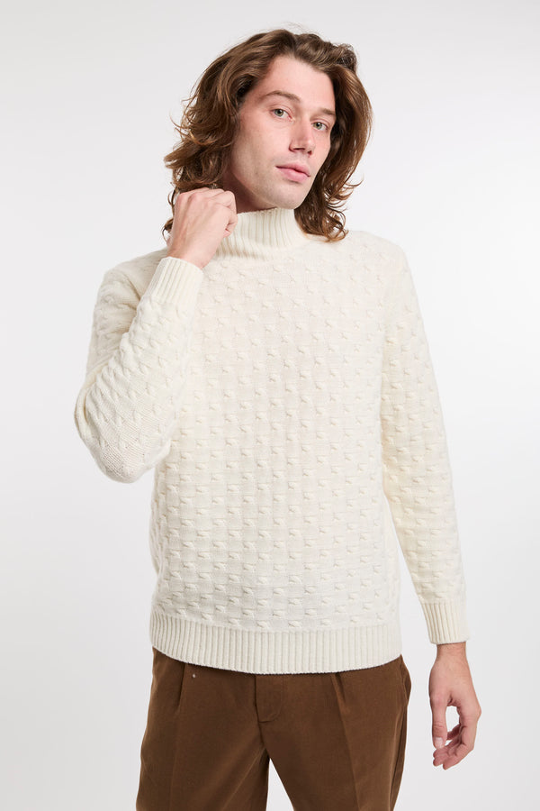 Maglione in lana merino a trecce - 3