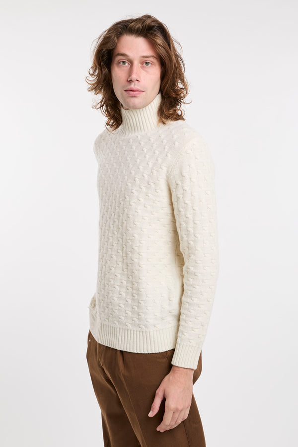 Maglione in lana merino a trecce - 4