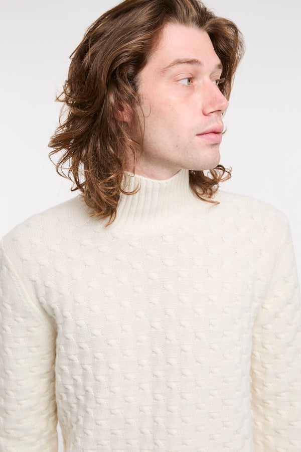 Merino Wool Cable Knit Sweater - 6