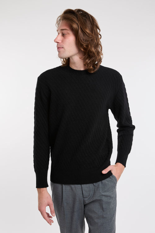 Paolo Pecora Pullover aus schwarzem Stoff-2