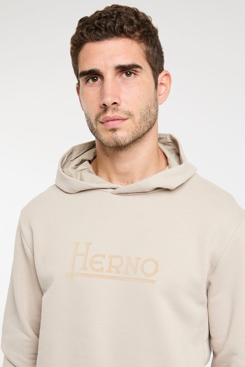 Herno Beige Cotton Sweatshirt