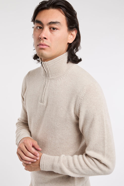 Herno Knitwear Beige Wool Crater Neck