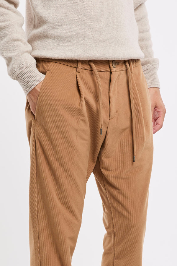 Herno Corduroy Cotton Camel Trousers - 4