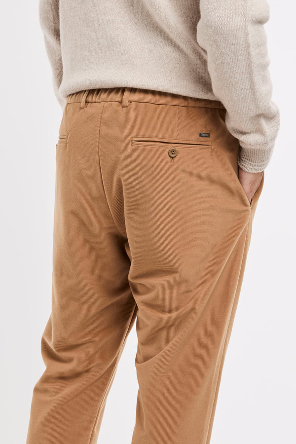 Herno Corduroy Cotton Camel Trousers - 6