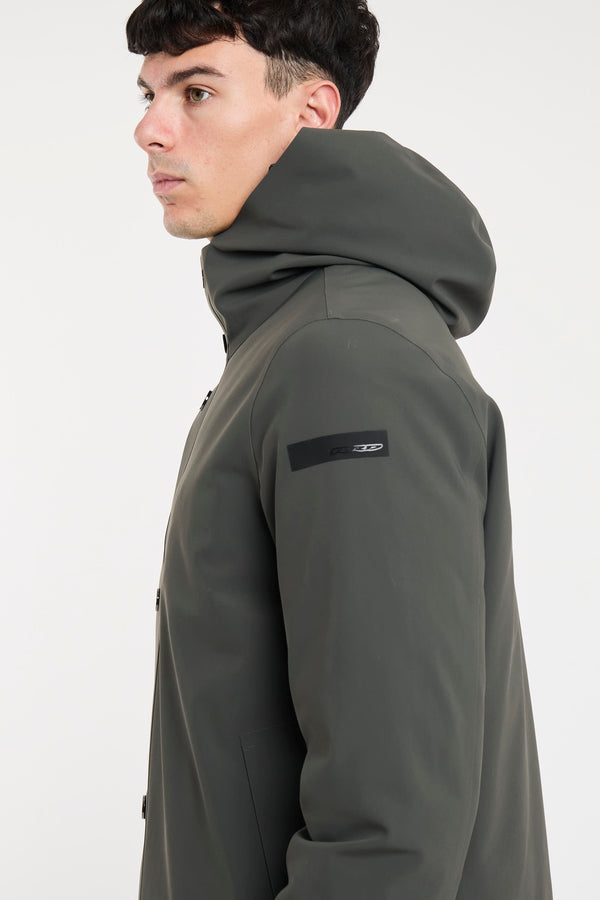 Down Under Floating Parka Jacket in Green Fabric by RRD - 2