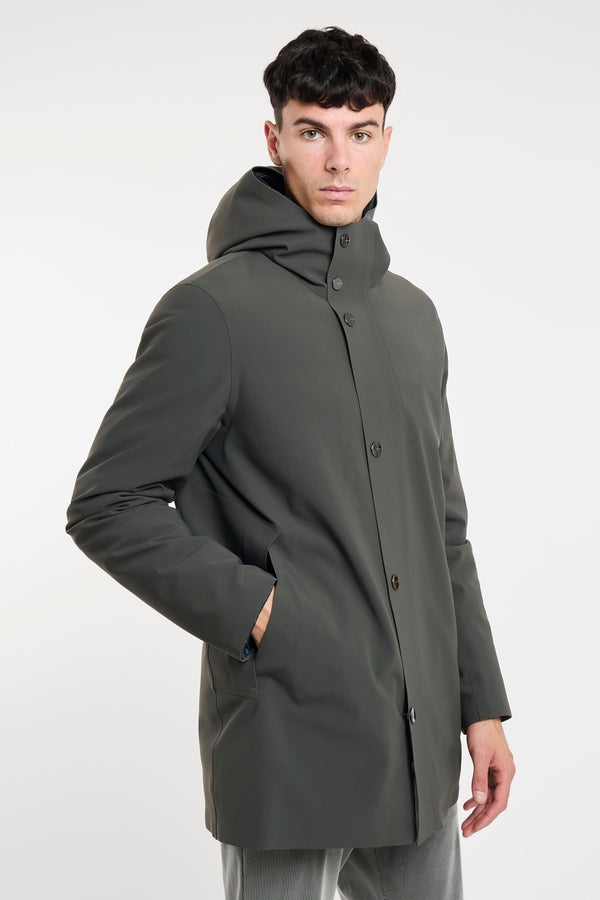 Down Under Floating Parka Jacket in Green Fabric by RRD - 3