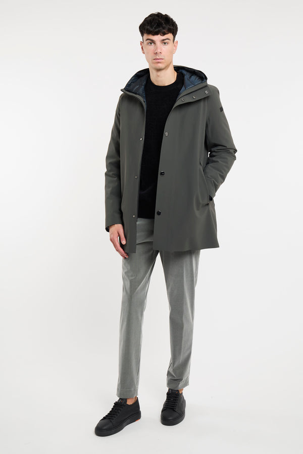 Down Under Floating Parka Jacket in Green Fabric by RRD - 1