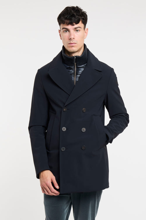 Thermo Peacoat Mantel in blauem Stoff von RRD