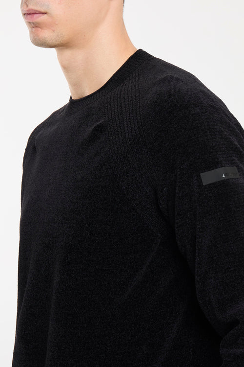 Round Knit Velvet Black Shirts RRD-2