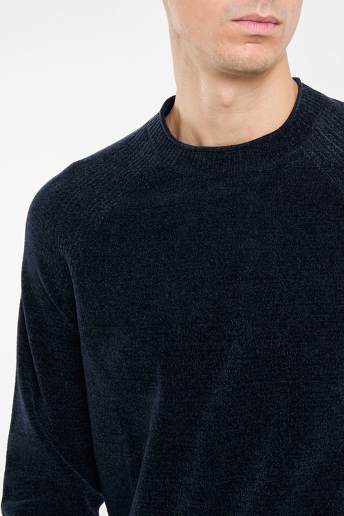 RRD Blue Velvet Round Knit Sweaters-2