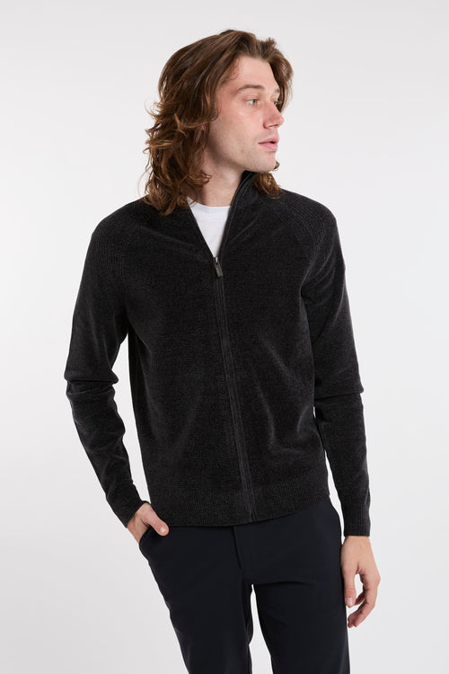 Grauer RRD Velvet Zip Cardigan-2