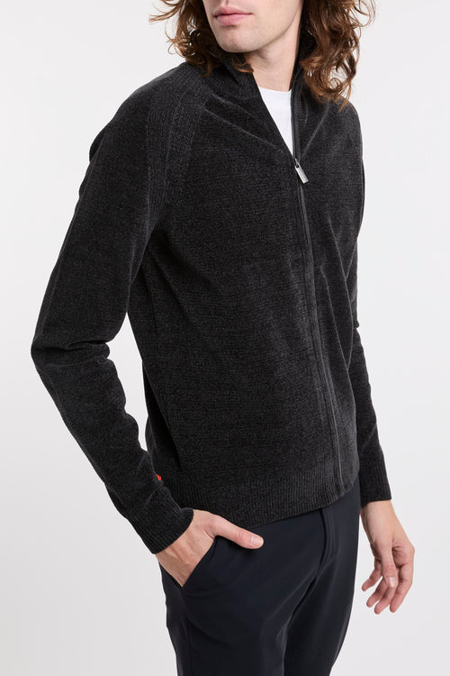 Grey Velvet Zip Cardigan RRD