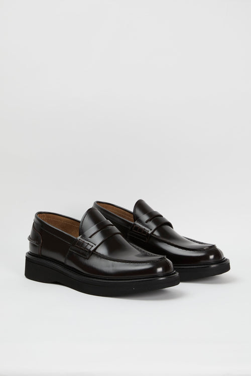 Green George Dark Brown Leather Loafers-2