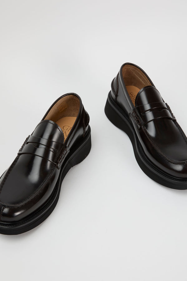 Green George Dark Brown Leather Loafers - 7