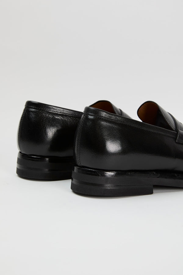 Green George Black Leather Loafers - 5