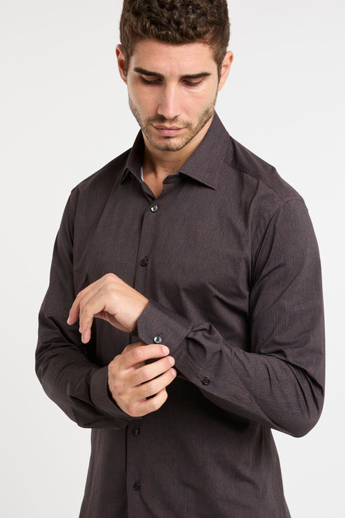 Xacus Brown Cotton Shirts