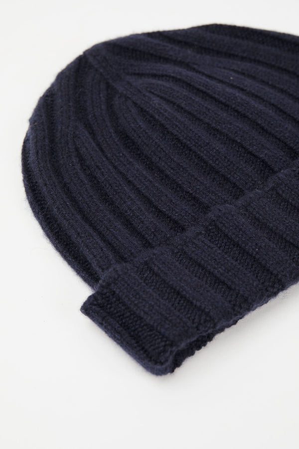 Filippo De Laurentiis Ribbed Cashmere Beanie Hat in Blue - 2