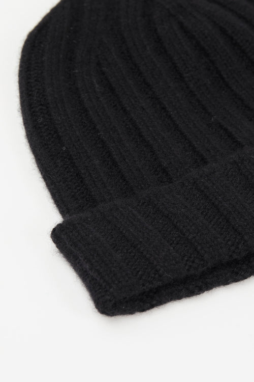 Ribbed Cashmere Beanie Black by Filippo De Laurentiis-2