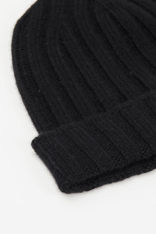 Ribbed Cashmere Beanie Black by Filippo De Laurentiis - 2