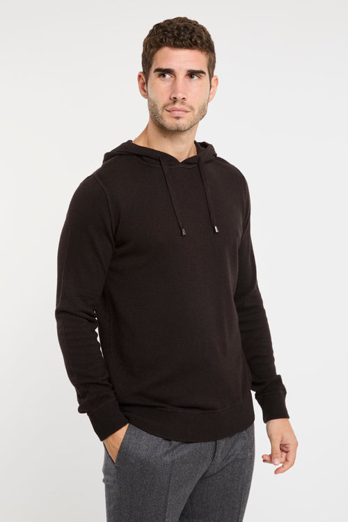 Maglia con cappuccio in misto cashmere