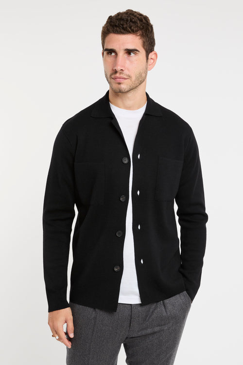 Filippo De Laurentiis Cotton Black Cardigan