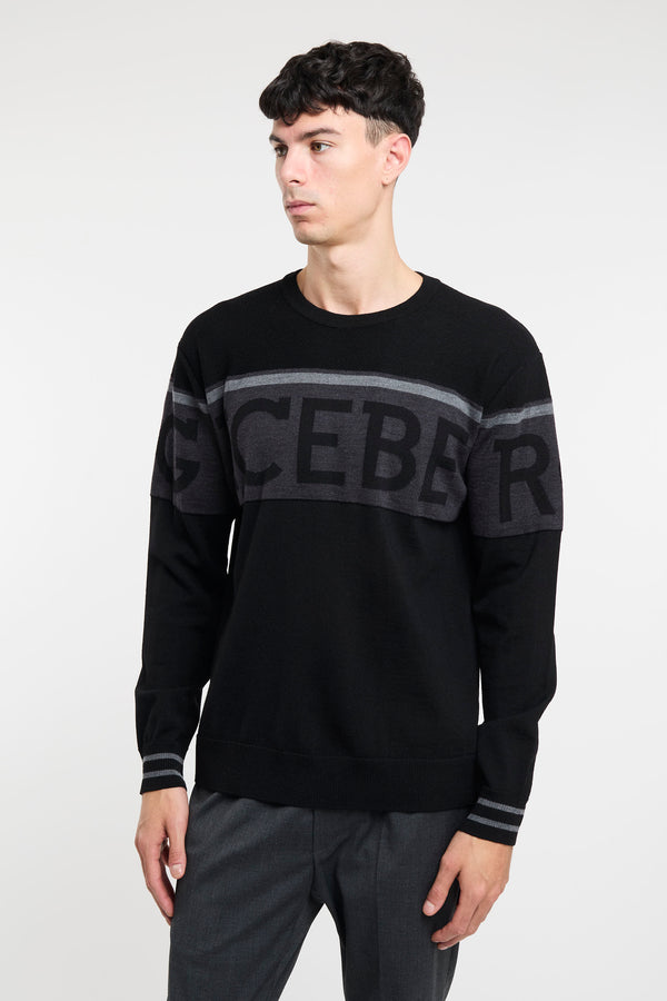 Iceberg Cotton Black Sweater Iceberg - 3