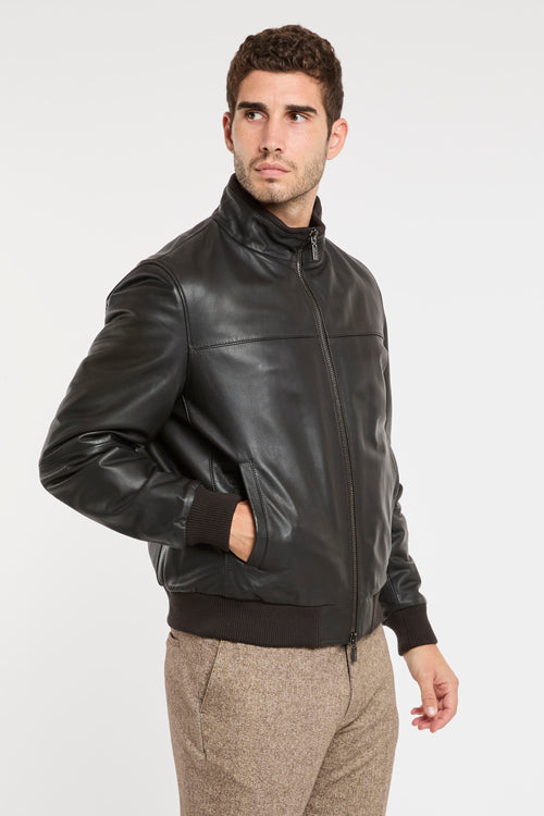 Brown Leather Jacket by Gimo's