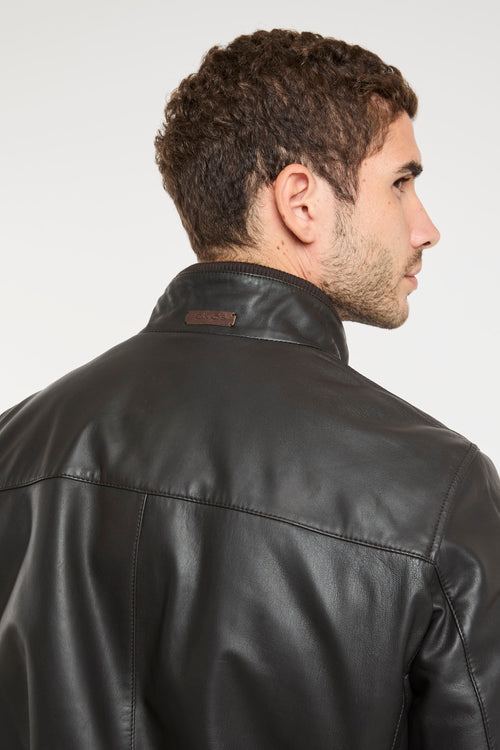 Brown Leather Jacket by Gimo's-2