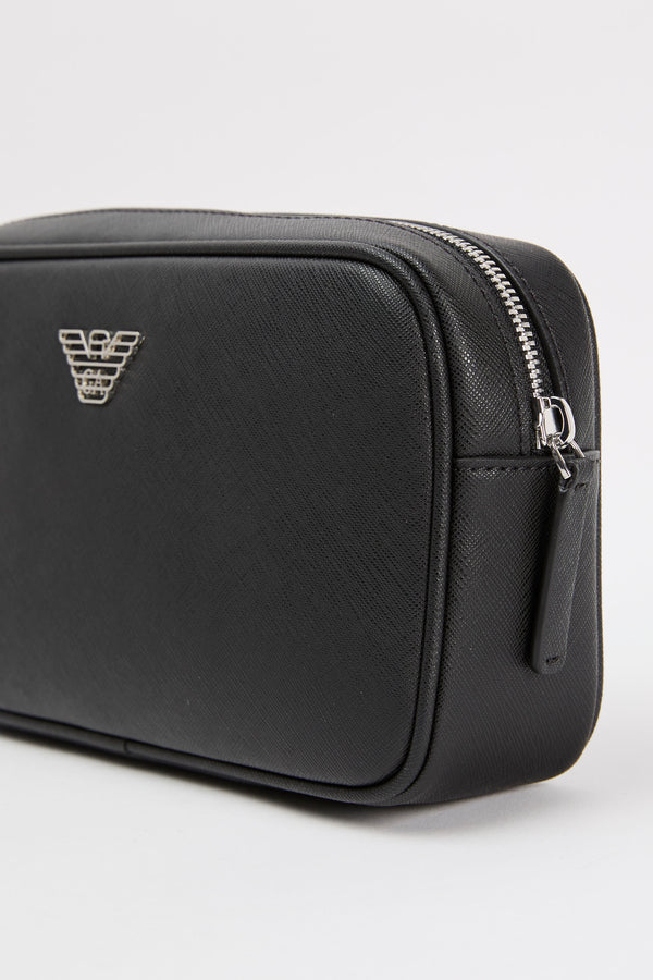 Emporio Armani Regenerated Saffiano Leather Beauty Case Black - 6