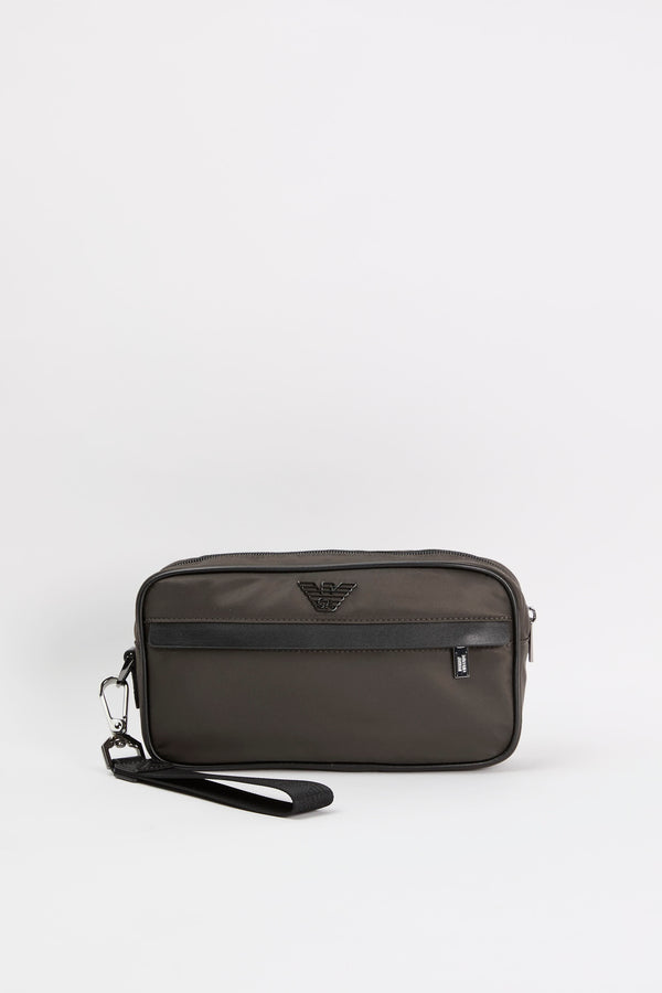 Emporio Armani Military Green Polyamide/Polyester Beauty Case - 1