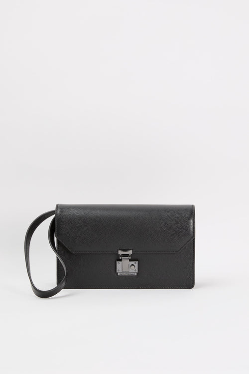 Emporio Armani Leather Calfskin Black Beauty Case