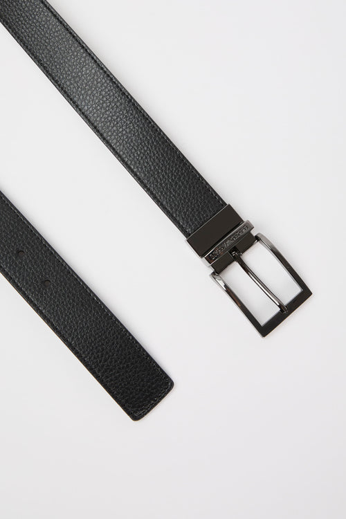 Emporio Armani Leather Belt 7414 Bovine Black/Grey