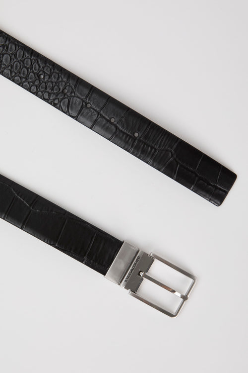 Emporio Armani Bovine Leather Belt Black