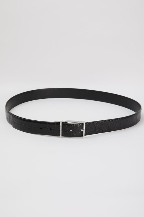 Emporio Armani Bovine Leather Belt Black-2