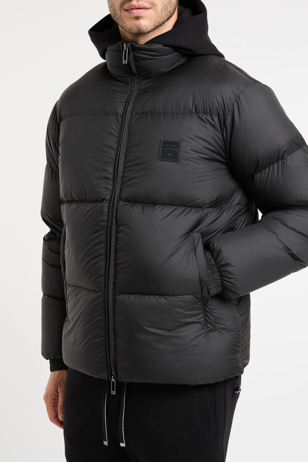 Schwarzer gummierte Daunenjacke Emporio Armani - 2