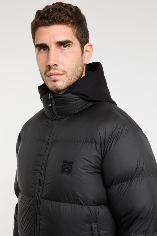 Schwarzer gummierte Daunenjacke Emporio Armani - 6